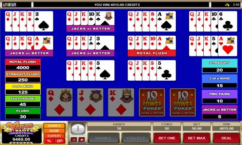 Avantages du video poker multi-mains ou multi-hand MH